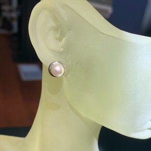 NWOT Solid Silver & Genuine Pearl Stud Earrings on Post